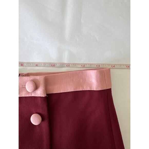ANTHROPOLOGIE Hutch Milan Color Blocked A line Mini Skirt Buttons Size 4 - Picture 8 of 11